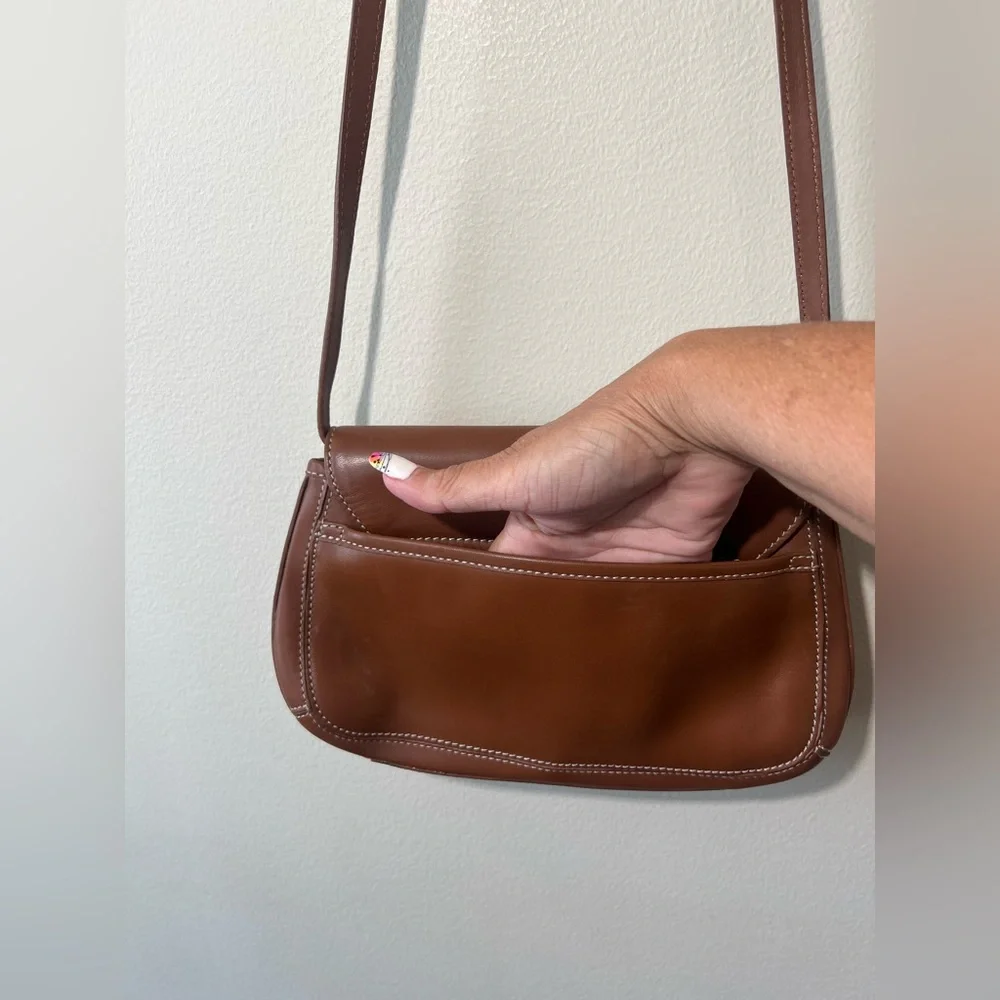 Bandolino Crossbody Camel Leather Shoulder Bag Convertible Clutch‎ Purse New